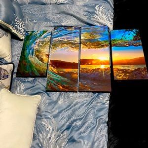 Paneled canvas wall art